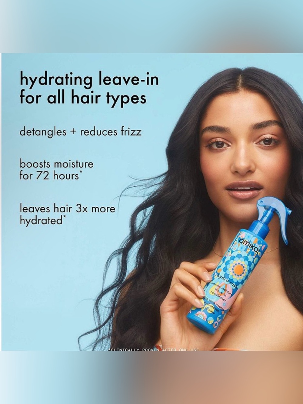 amika Hydro Rush Intense Moisture Leave-In Conditioner, Travel Size - NEW! - Picture 2 of 3